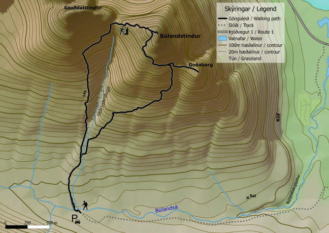 bulandstindur-kort-ornefni